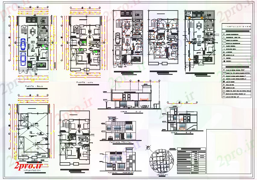 دانلود نقشه مسکونی ، ویلایی ، آپارتمان گیاهان مسکن 10 در 18 متر (کد52766)