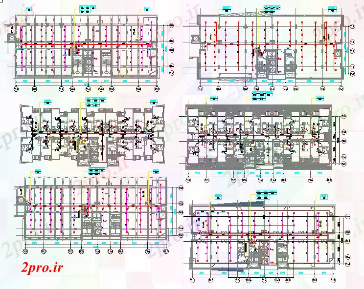 دانلود نقشه مسکونی ، ویلایی ، آپارتمان جزئیات طرحی طبقه 15 در 45 متر (کد52810)