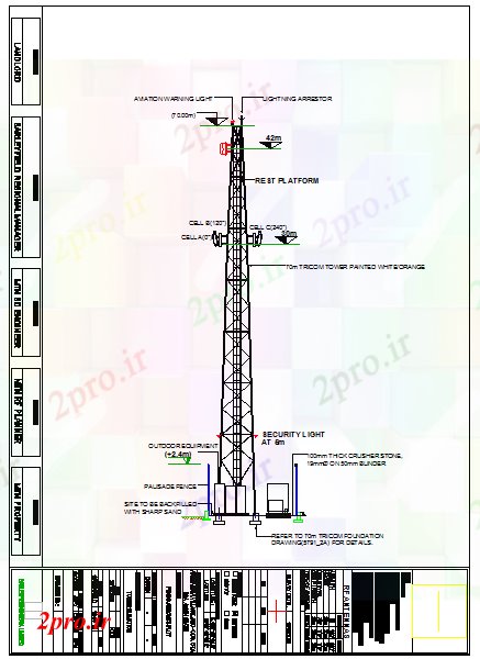 دانلود نقشه ساختمان مرتفعساختار جزئیات برج (کد52813)