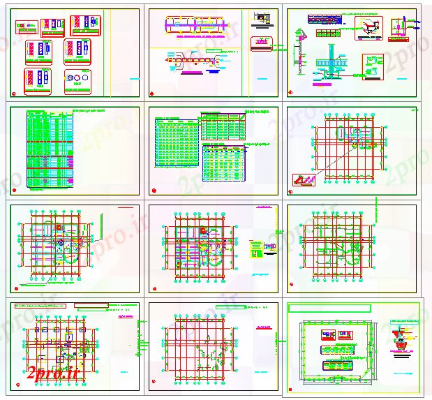 دانلود نقشه جزئیات پایه طرحی برج طبقه ساختار (کد52814)