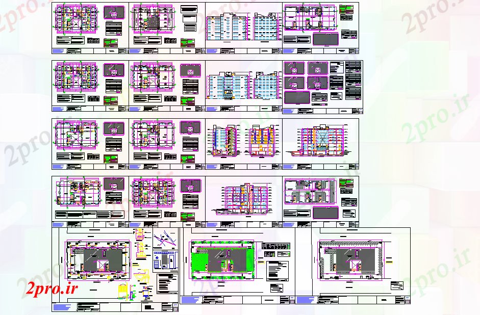 دانلود نقشه هتل - رستوران - اقامتگاه هتل طراحی 24 در 41 متر (کد52825)