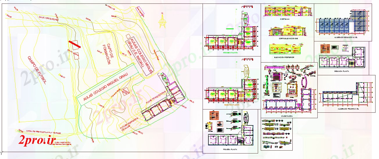 دانلود نقشه دانشگاه ، آموزشکده ، موسسه - پروژه کلاژ 16 در 37 متر (کد52842)