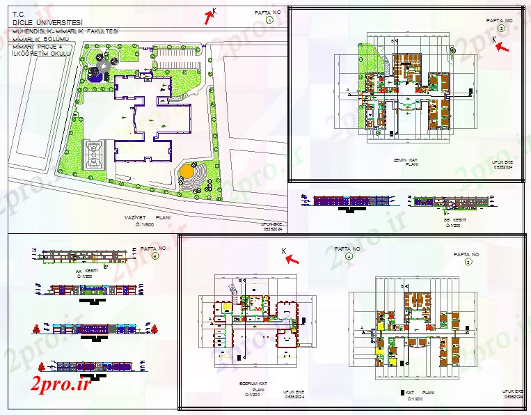 دانلود نقشه دانشگاه ، آموزشکده ، مدرسه ، هنرستان ، خوابگاه - طرحی مدرسه طراحی مدرن 44 در 71 متر (کد52897)