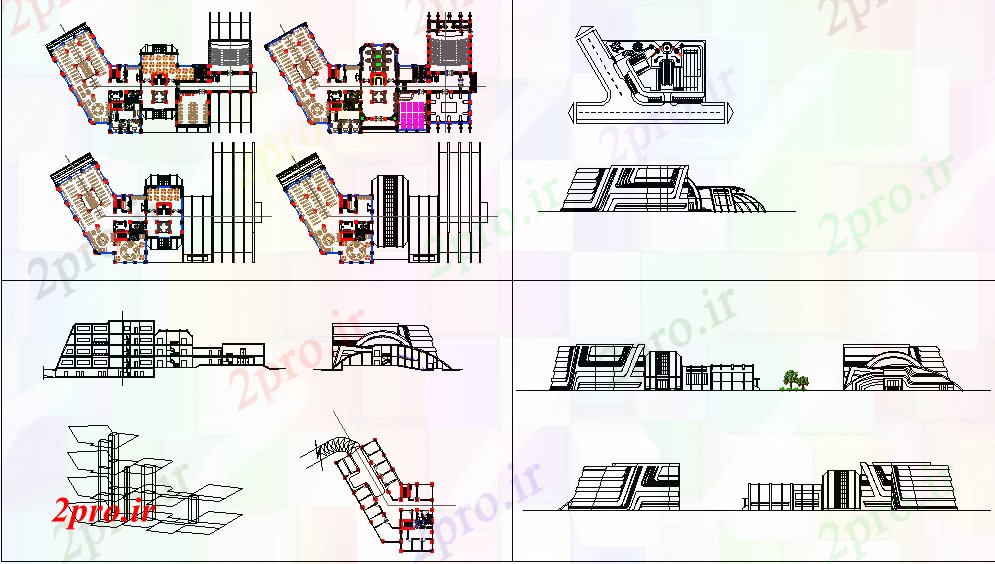 دانلود نقشه ساختمان اداری - تجاری - صنعتی طراحی کتابخانه (کد52915)
