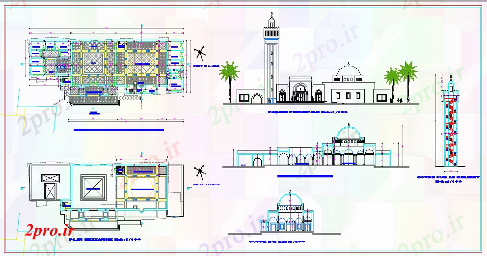 دانلود نقشه کلیسا - معبد - مکان مذهبی طراحی مسجد (کد52923)