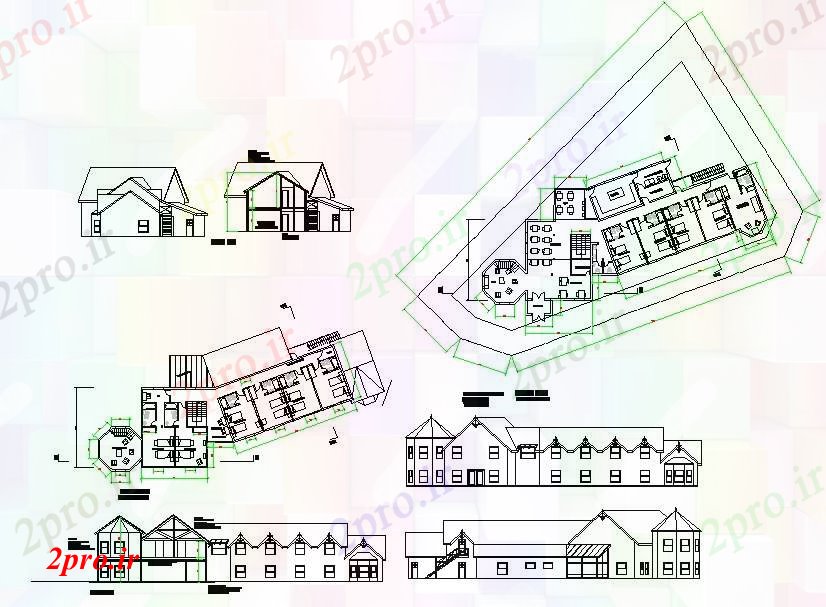 دانلود نقشه دانشگاه ، آموزشکده ، مدرسه ، هنرستان ، خوابگاه - پروژه خوابگاه طراحی 13 در 35 متر (کد52969)