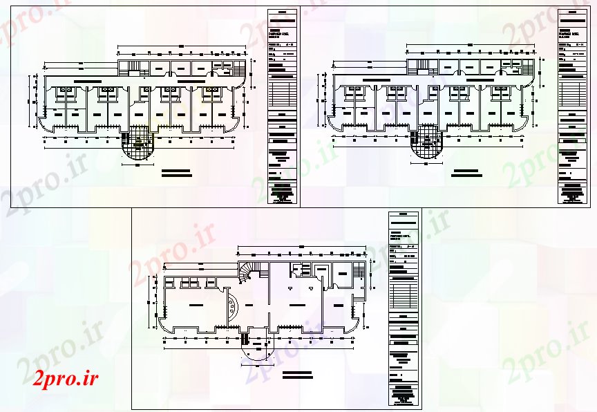 دانلود نقشه هتل - رستوران - اقامتگاه توچال طراحی 10 در 35 متر (کد53004)