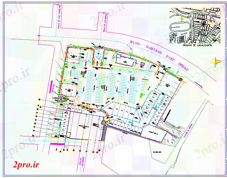 دانلود نقشه هایپر مارکت - مرکز خرید - فروشگاه تجاری طراحی منطقه 113 در 197 متر (کد53061)