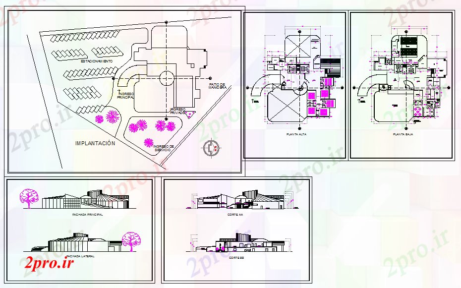 دانلود نقشه ساختمان اداری - تجاری - صنعتی جزئیات پارک کسب و کار (کد53065)