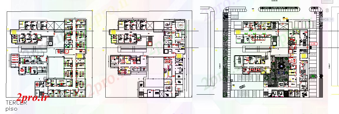 دانلود نقشه بیمارستان - درمانگاه - کلینیک کلینیک طراحی دراز کردن 52 در 53 متر (کد53100)