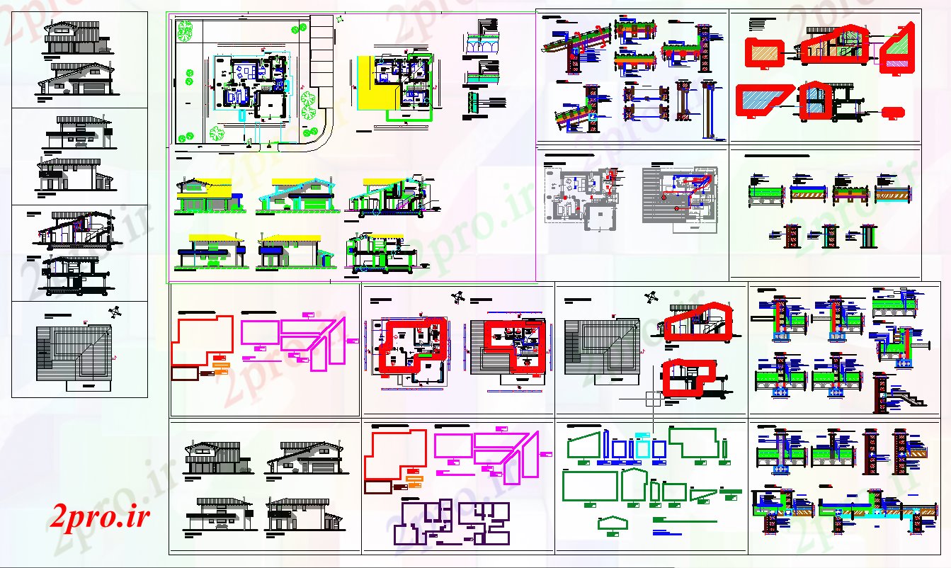دانلود نقشه جزئیات پایه مسکونی خانه - ساختار طراحی (کد53129)