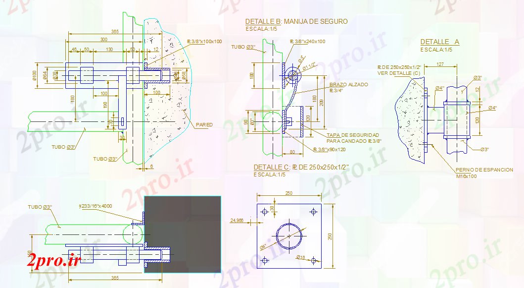 دانلود نقشه جزئیات طراحی در و پنجره  فلزی طراحی درب (کد53155)