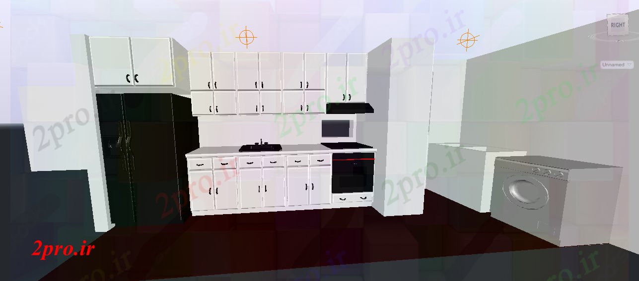 دانلود نقشه آشپزخانه مدرن تریدی طراحی آشپزخانه (کد53162)
