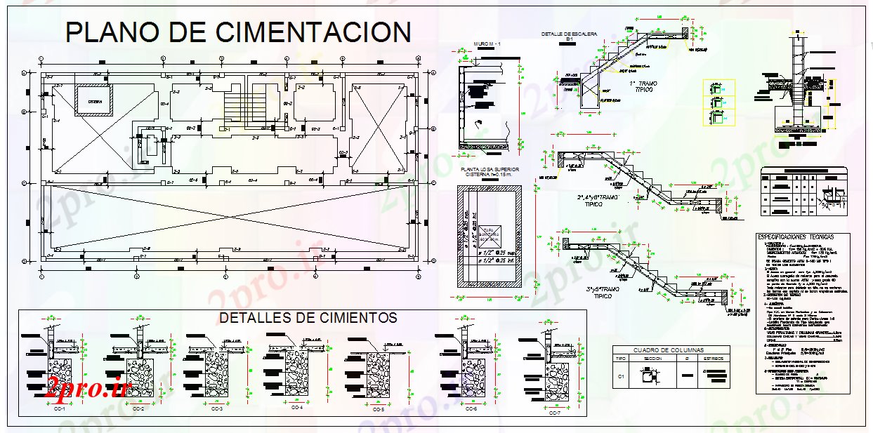 دانلود نقشه  جزئیات آسانسور و   ساختار پله طراحی (کد53217)
