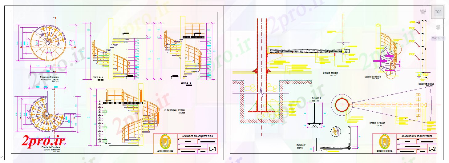 دانلود نقشه  جزئیات آسانسور و   پله طراحی و  (کد53273)