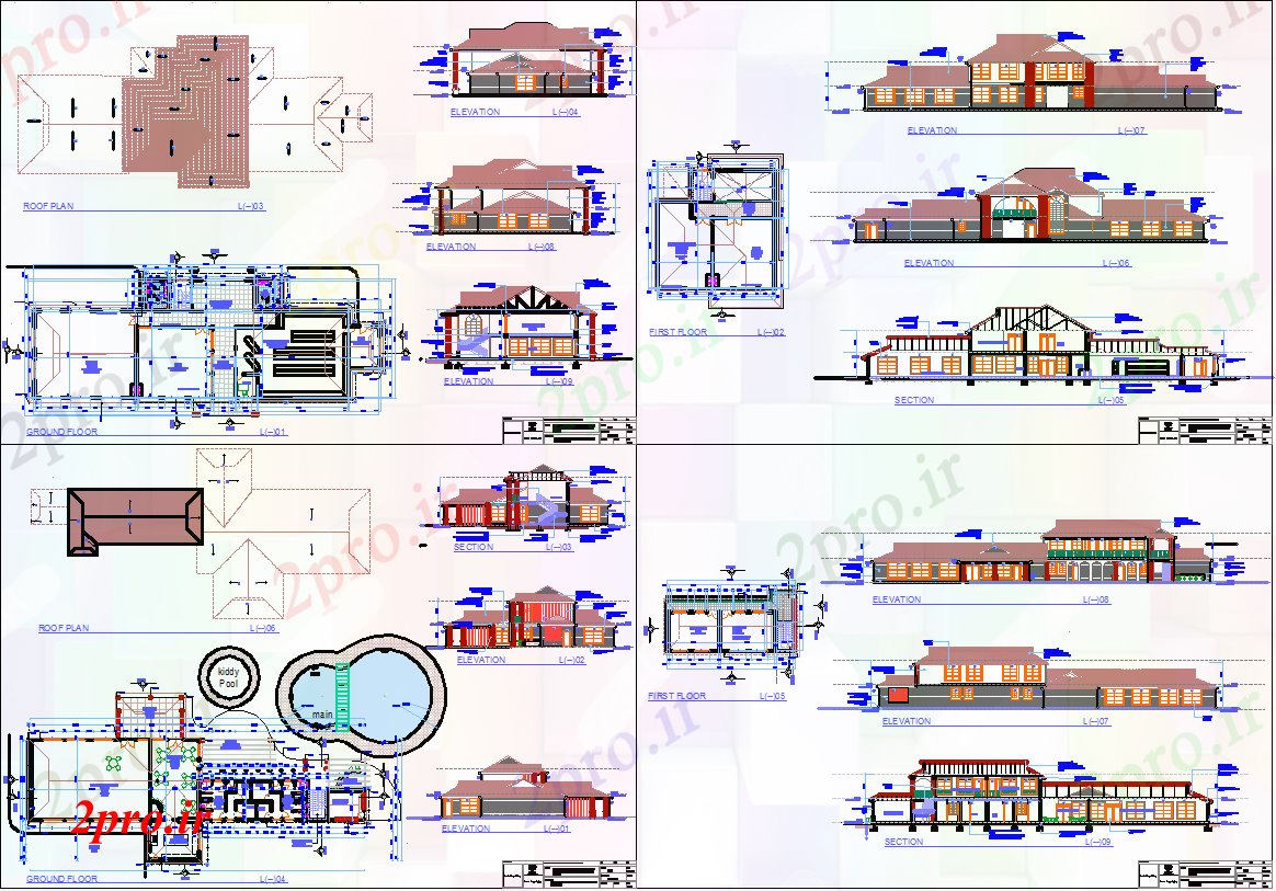دانلود نقشه باشگاه باشگاه طراحی خانه 17 در 46 متر (کد53286)
