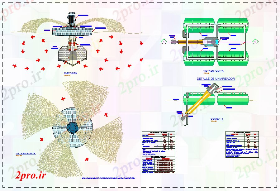 دانلود نقشه طراحی داخلی جزئیات فن (کد53299)