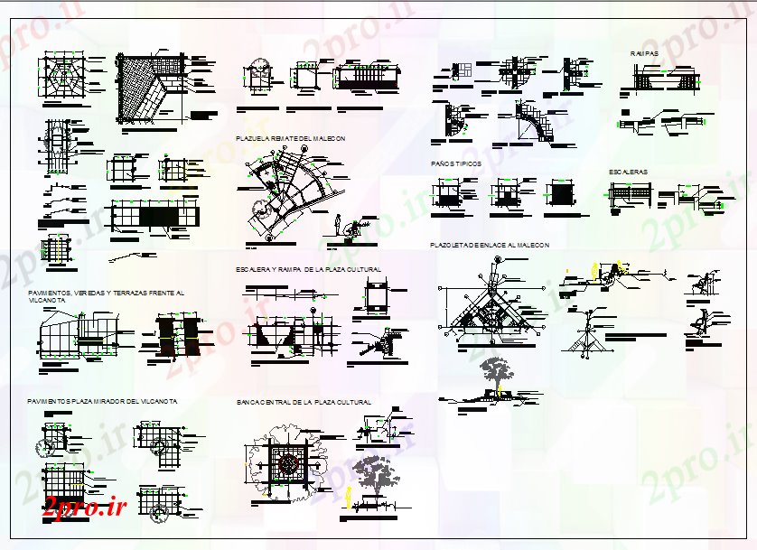 دانلود نقشه  جزئیات آسانسور و    گرد پله (کد53307)