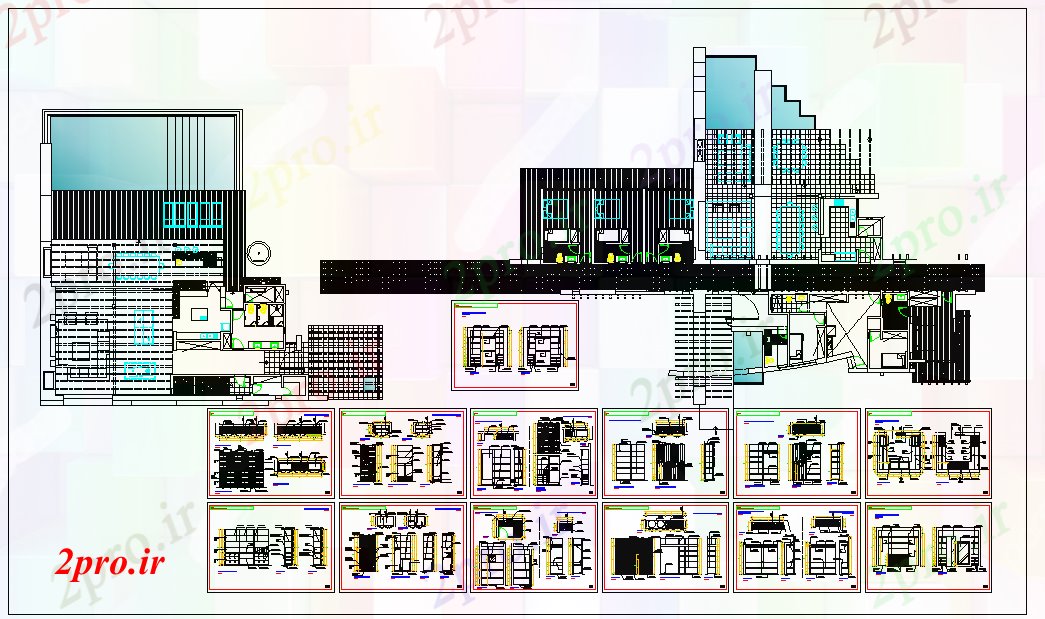 دانلود نقشه باشگاه فعالیت مرکز طراحی 10 در 13 متر (کد53308)
