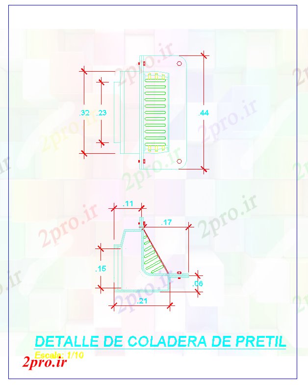 دانلود نقشه جزئیات ساختار جزئیات جان پناه فلزی (کد53324)