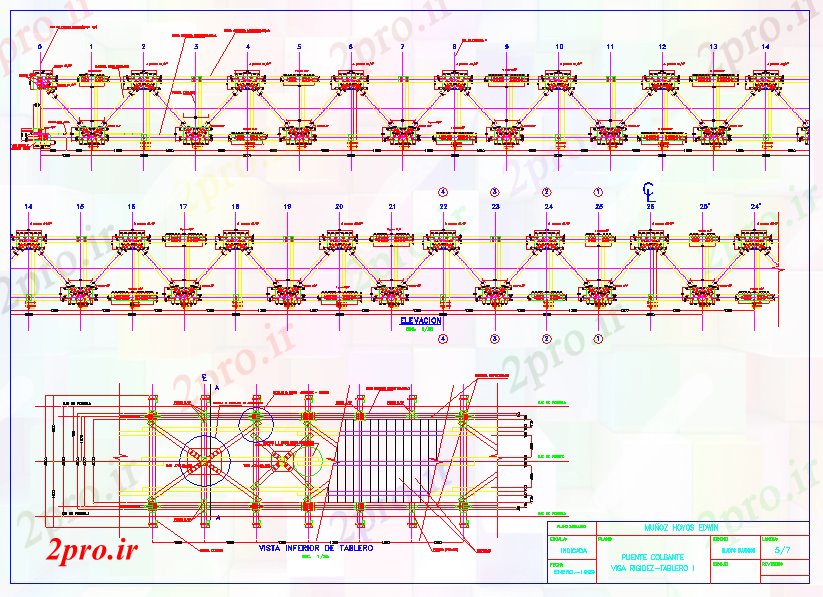 دانلود نقشه جاده و پل جزئیات پل (کد53407)