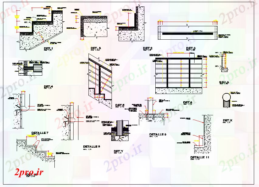 دانلود نقشه  جزئیات آسانسور و   پله طراحی ساختار (کد53430)