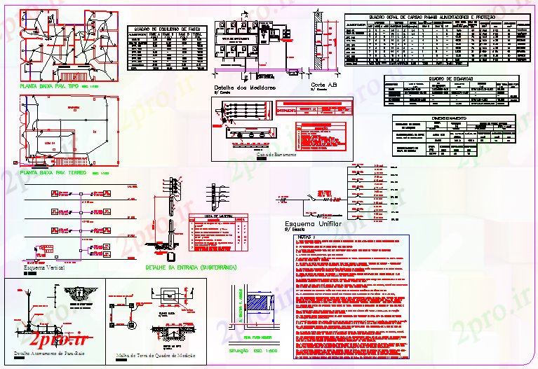 دانلود نقشه طراحی داخلی جزئیات الکتریک مسکونی (کد53445)