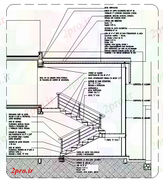 دانلود نقشه  جزئیات آسانسور و    فولاد پله (کد53475)