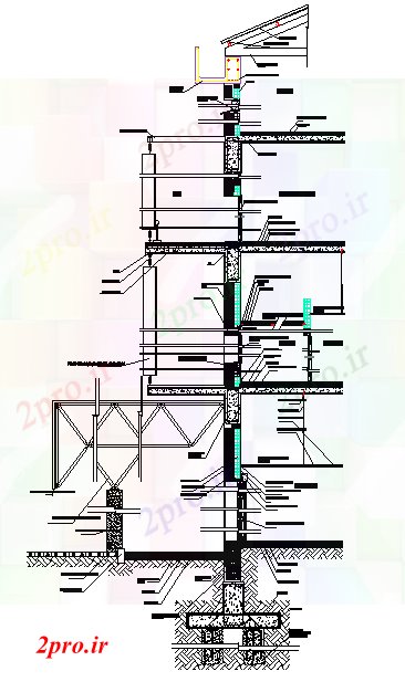 دانلود نقشه پلان مقطعی جزئیات بیمارستان بخش ساختمان (کد53484)