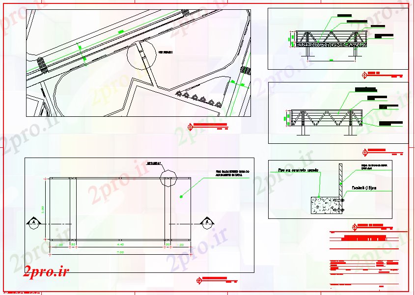 دانلود نقشه جاده و پل طراحی های چوبی پل (کد53540)