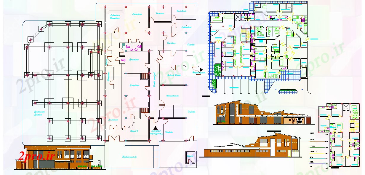 دانلود نقشه بیمارستان - درمانگاه - کلینیک پروژه مرکز کلینیک 14 در 25 متر (کد53585)
