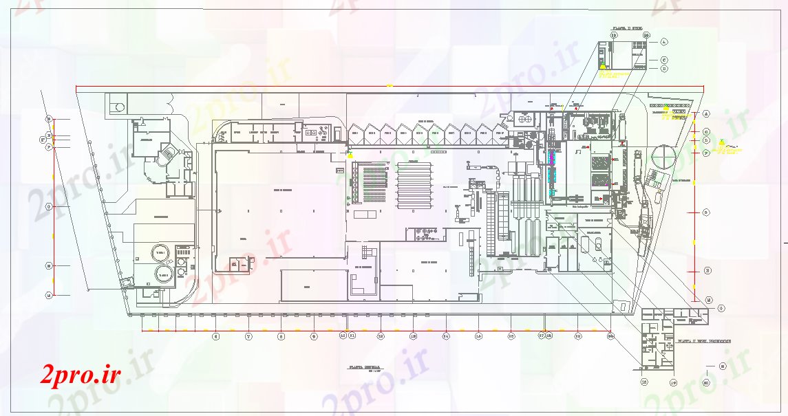 دانلود نقشه کارخانه صنعتی  ، کارگاه صنعت دراز کردن (کد53594)