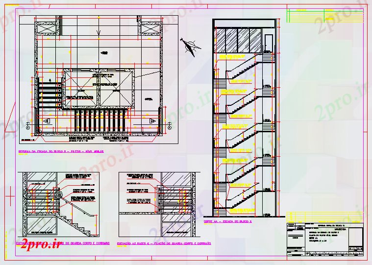 دانلود نقشه  جزئیات آسانسور و    چند فروشگاه پله (کد53608)