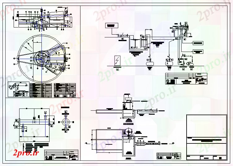 دانلود نقشه ماشین الات کارخانه تصفیه آب ماشین آلات (کد53614)