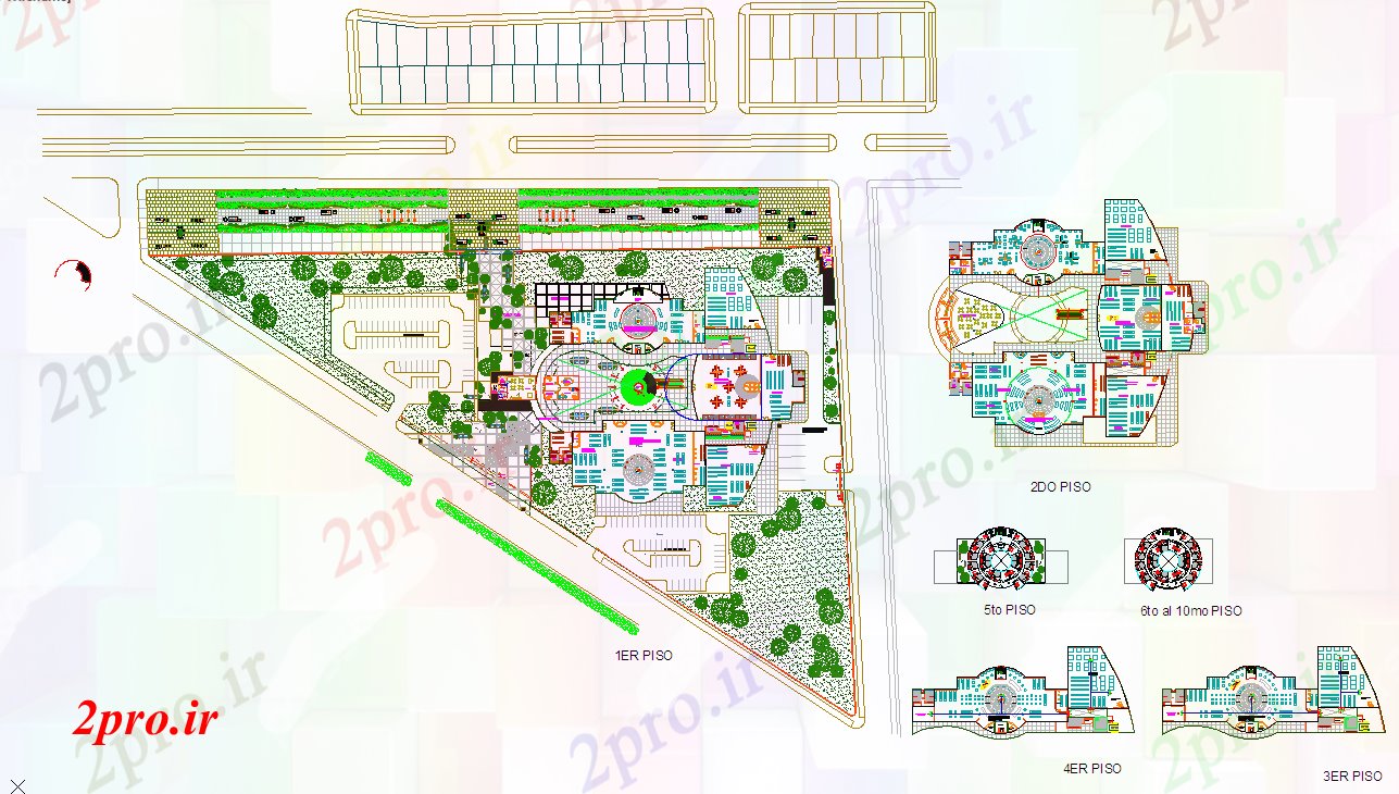دانلود نقشه هایپر مارکت - مرکز خرید - فروشگاه خرید پروژه مرکز 107 در 115 متر (کد53630)