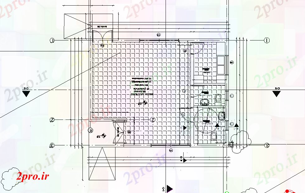 دانلود نقشه ساختمان دولتی ، سازمانی جزئیات خانه دولت 7 در 8 متر (کد53645)