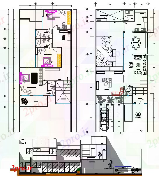 دانلود نقشه مسکونی ، ویلایی ، آپارتمان بیوگرافی آب و هوایی طراحی خانه 10 در 25 متر (کد53659)