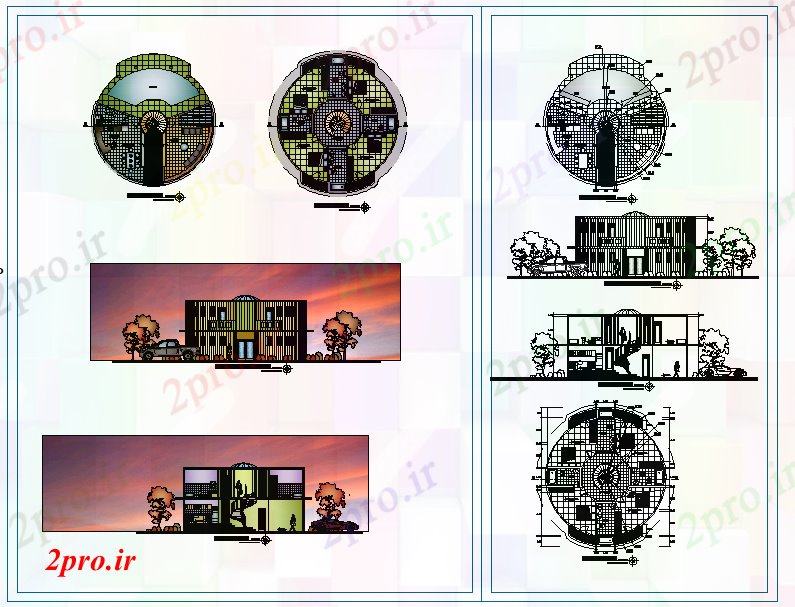 دانلود نقشه مسکونی ، ویلایی ، آپارتمان جزئیات بخشنامه خانه 21 در 24 متر (کد53669)