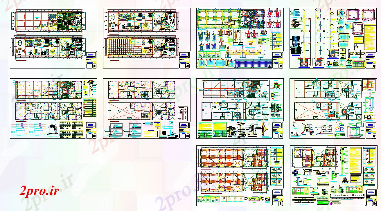 دانلود نقشه هایپر مارکت - مرکز خرید - فروشگاه خرید جزئیات مرکز 8 در 31 متر (کد53676)