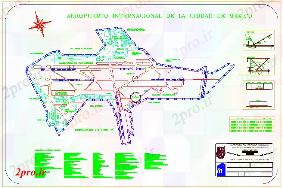 دانلود نقشه فرودگاه فرودگاه دراز کردن (کد53705)