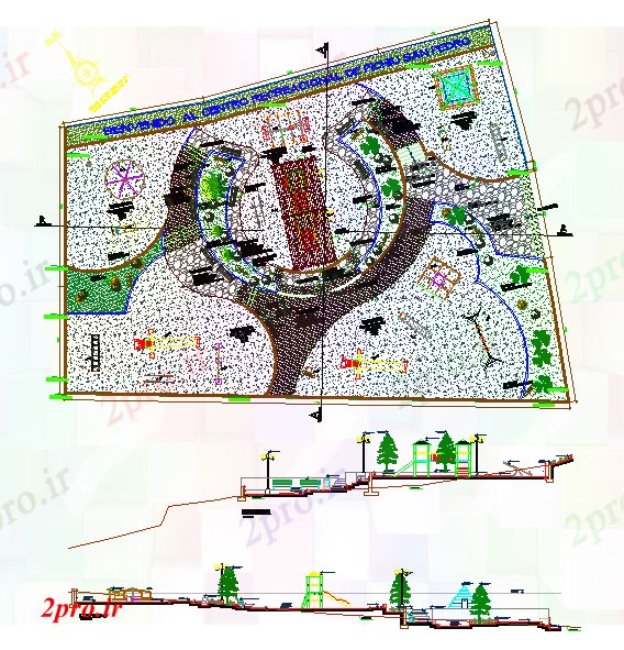 دانلود نقشه باغ پارک تفریحی (کد53731)