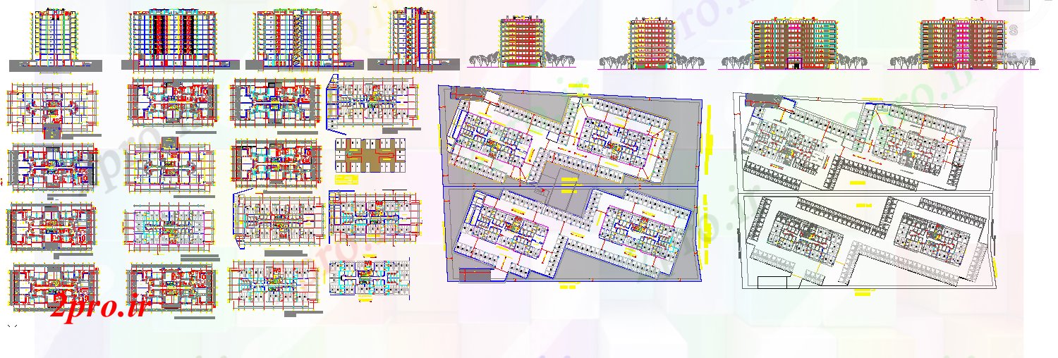 دانلود نقشه ساختمان مرتفعبلند ساختمان مسکونی 18 در 36 متر (کد53742)