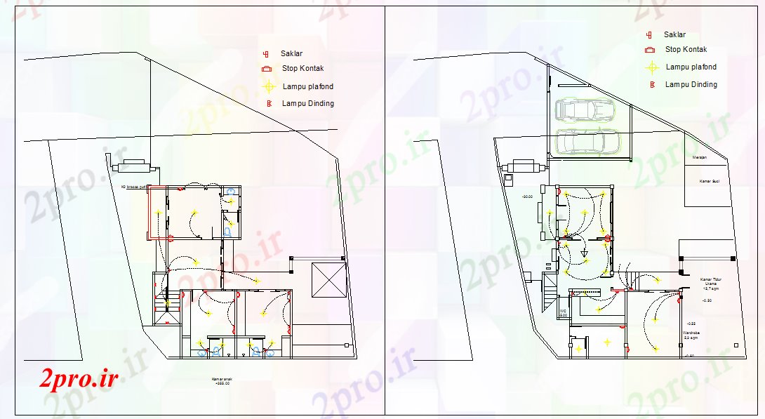 دانلود نقشه طراحی داخلی خانه طراحی الکتریکی (کد53806)