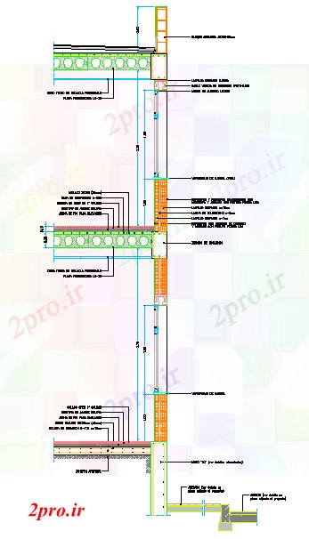 دانلود نقشه پلان مقطعی جزئیات ساختمان بخش (کد53824)