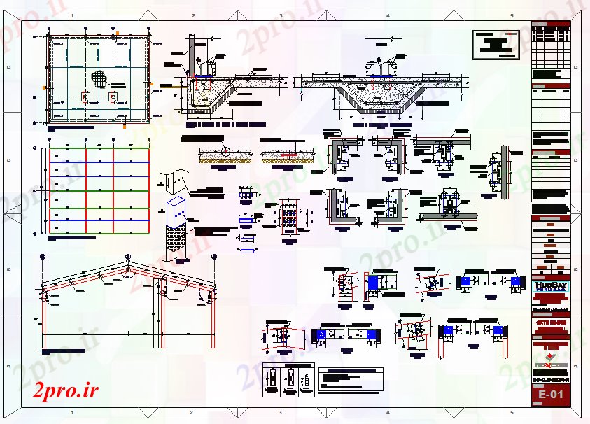 دانلود نقشه جزئیات تیر طراحی فولاد (کد53825)