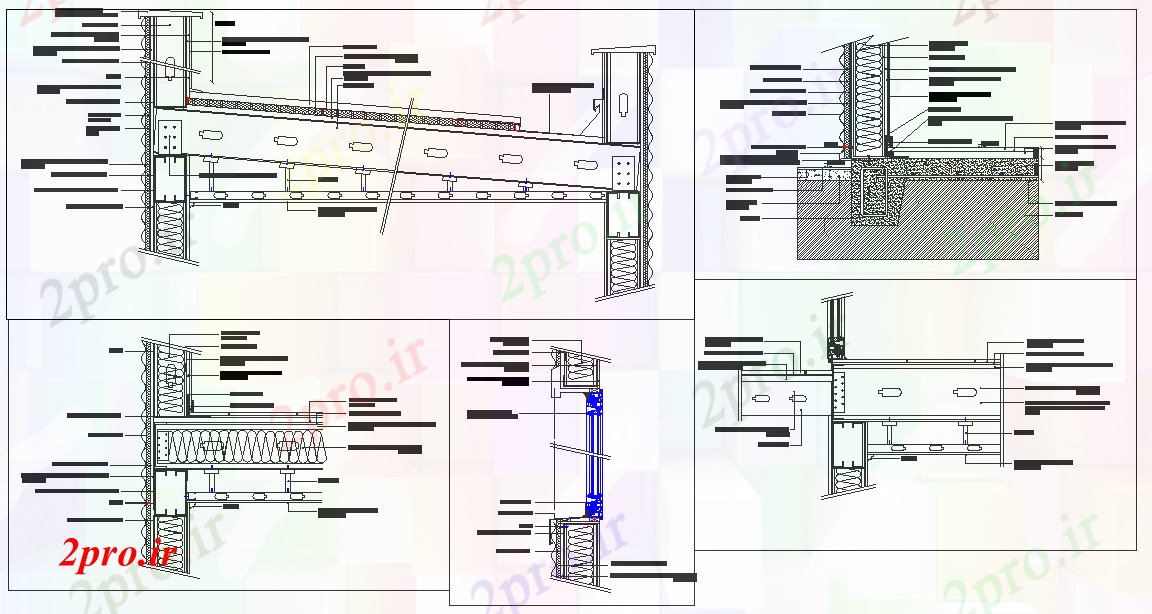 دانلود نقشه جزئیات معماری جزئیات ساخت و ساز فولاد (کد53831)