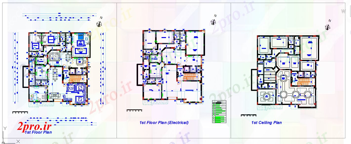 دانلود نقشه خانه های کوچک ، نگهبانی ، سازمانی - ویلایی دراز کردن 23 در 25 متر (کد53867)