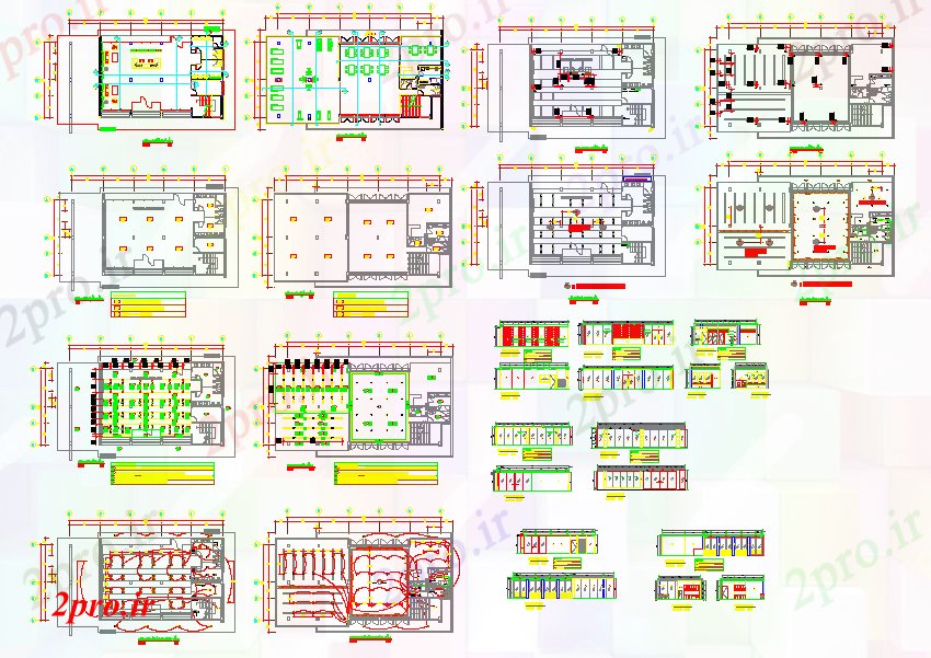 دانلود نقشه باشگاه جزئیات باشگاه خانه داخلی 12 در 25 متر (کد53872)