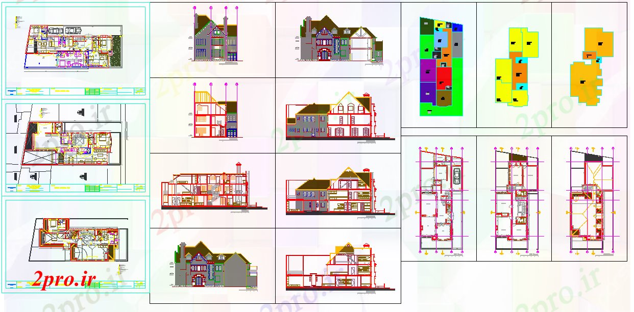 دانلود نقشه خانه های کوچک ، نگهبانی ، سازمانی - پروژه خانه های ویلایی 12 در 27 متر (کد53953)