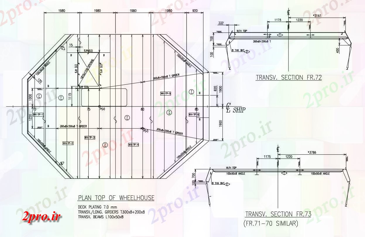 دانلود نقشه جزئیات ساخت و ساز عرشه فولادی سقف (کد54017)